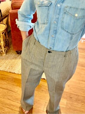 Pendleton Mini Herringbone Gray Wool Trousers